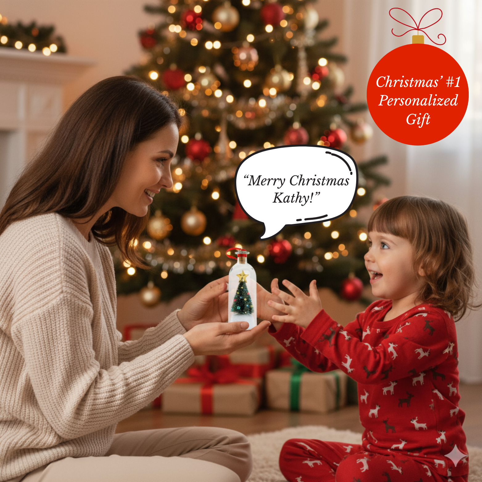 Recordable 8 Christmas Tree Bottle - Making Christmas Personal Again